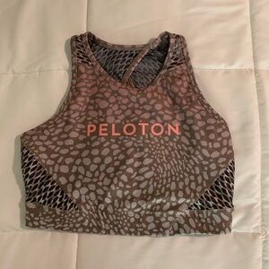 Peloton Women’s M High Neck Sports Bra Ombré Pink Brown X With Performance Bra